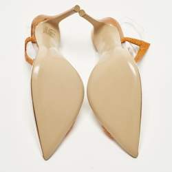 مملوكة مسبقًا Gianvito Rossi Hortensia Size 40 Transparent/Orange PVC and Suede Pumps