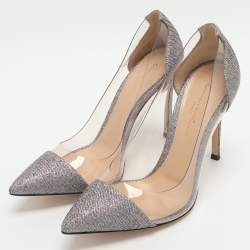 Pre Owned حذاء كعب عالي جيانفيتو روسي بلكسي قماش لوركس معدني مقاس 36.5