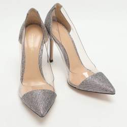 Pre Owned حذاء كعب عالي جيانفيتو روسي بلكسي قماش لوركس معدني مقاس 36.5