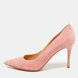 Pre Owned حذاء كعب عالى جيانفيتو روسى مقدمة مدببة سويدى رمادى مقاس 39