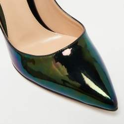 مملوكة مسبقًا Gianvito Rossi Size 37.5 Black Iridescent Leather Stiletto Pumps