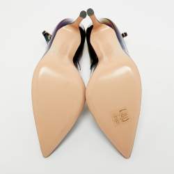 مملوكة مسبقًا Gianvito Rossi Size 37.5 Black Iridescent Leather Stiletto Pumps