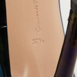مملوكة مسبقًا Gianvito Rossi Size 37.5 Black Iridescent Leather Stiletto Pumps