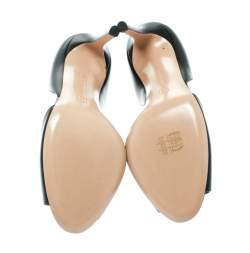 Pre Owned Gianvito Rossi Black Leather Peep Toe D'orsay Pumps Size 37.5