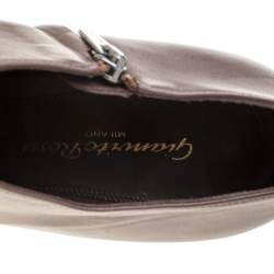 Pre Owned Gianvito Rossi Brown Leather Ankle Booties Size 37