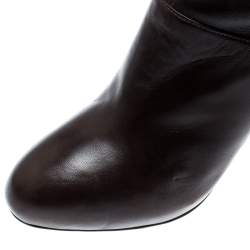 Pre Owned Gianvito Rossi Brown Leather Knee High Boots Size 37