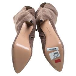 Pre Owned Gianvito Rossi Beige Suede Over the Knee Boots Size 39