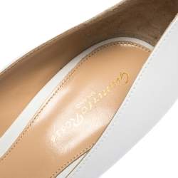 Pre Owned Gianvito Rossi White Leather Pointed Toe Pumps Size 40