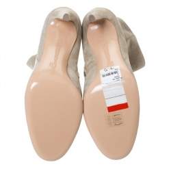 Pre Owned Gianvito Rossi Grey Suede Round Toe Ankle Boots Size 40.5