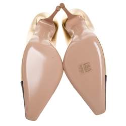 Pre Owned Gianvito Rossi Gold/Black Leather Lucy Pointed Toe Pumps Size 41