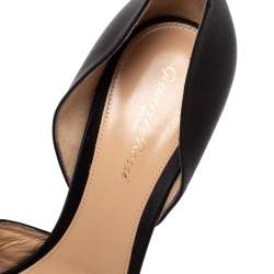 Pre Owned Gianvito Rossi Black Pleated Satin Crystal Embellished Pointed Toe Pumps Size 40