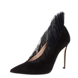 Pre Owned Gianvito Rossi Black Suede Divine Pointed Toe Pumps Size 40