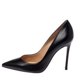 Pre Owned Gianvito Rossi Black Leather Pointed Toe Pumps Size 36