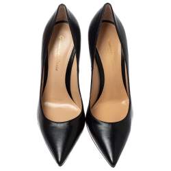 Pre Owned Gianvito Rossi Black Leather Pointed Toe Pumps Size 36
