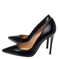 Pre Owned Gianvito Rossi Black Leather Pointed Toe Pumps Size 36