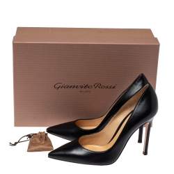 Pre Owned Gianvito Rossi Black Leather Pointed Toe Pumps Size 36