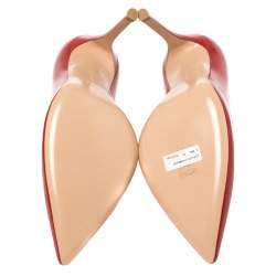 Pre Owned Gianvito Rossi Red Patent Leather Gianvito Pointed Toe Pumps Size 36