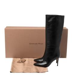Pre Owned Gianvito Rossi Black Leather Boots Size 36.5