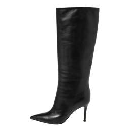 Pre Owned Gianvito Rossi Black Leather Boots Size 36.5