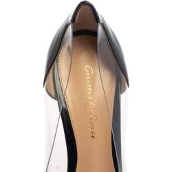 Pre Owned Gianvito Rossi Black Patent Leather and PVC Plexi Pointed Toe Pumps Size 37