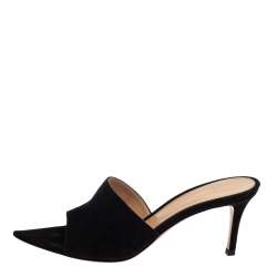 Pre Owned Gianvitto Rossi Black Suede Alise Mule Sandals Size 37