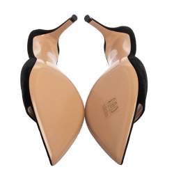 Pre Owned Gianvitto Rossi Black Suede Alise Mule Sandals Size 37