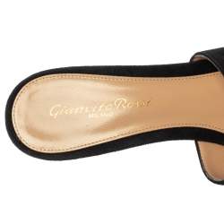 Pre Owned Gianvitto Rossi Black Suede Alise Mule Sandals Size 37
