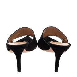 Pre Owned Gianvitto Rossi Black Suede Alise Mule Sandals Size 37