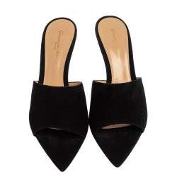 Pre Owned Gianvitto Rossi Black Suede Alise Mule Sandals Size 37