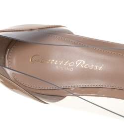Pre Owned Gianvito Rossi Beige Patent Leather And PVC Plexi Pumps Size 36.5