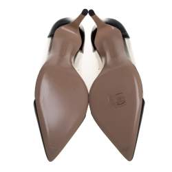 Pre Owned Gianvito Rossi Black Patent Leather And PVC Plexi Pointed Toe Pumps Size 38.5