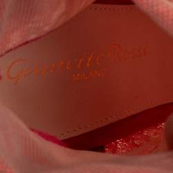 Pre Owned Gianvito Rossi Red Suede And Lace Pointed Toe Ankle Booties Size 36