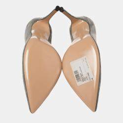 Pre Owned Gianvito Rossi Grey Suede Pointed Toe Pumps Size 39