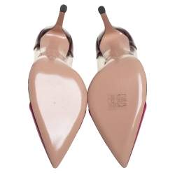 Pre Owned Gianvito Rossi Pink/Burgundy Patent Leather And PVC Plexi Pointed Toe Pumps Size 38 