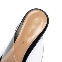 Pre Owned Gianvito Rossi Black PVC and Leather Plexi Thong Slide Sandals Size 38