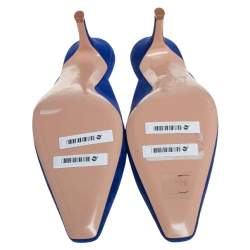 Pre Owned Gianvito Rossi Blue Suede Paige Mules Size 36