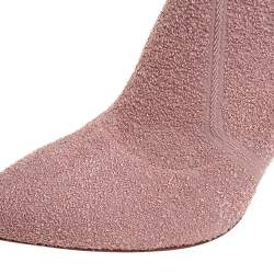 Gianvito Rossi Pink Fabric Fiona Pointed Toe Ankle Boots Size 41