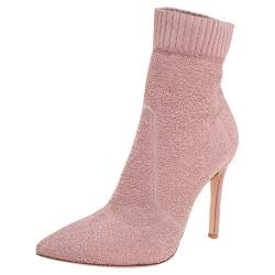 Gianvito Rossi Pink Fabric Fiona Pointed Toe Ankle Boots Size 41