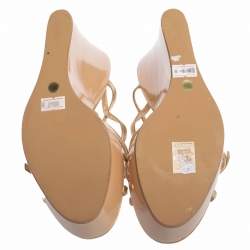 Pre Owned Gianvito Rossi Gold Leather Strappy Sandals Size 38.5