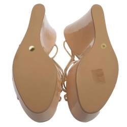 Pre Owned Gianvito Rossi Gold Leather Strappy Sandals Size 40