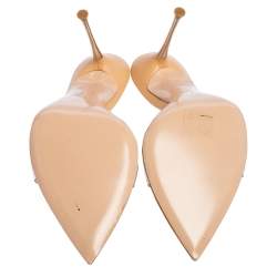 Pre Owned Gianvito Rossi Beige/Transparent PVC Alise Mules Size 39