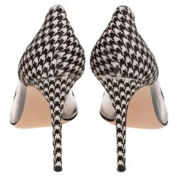 Pre Owned Gianvito Rossi Black/White Pony Hair and PVC Plexi Pointed Toe Pumps Size 41