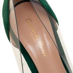 Pre Owned Gianvito Rossi Multicolor Leather, Suede, And PVC Plexi Pumps Size 41.5