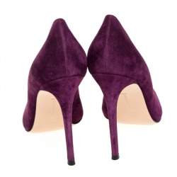 Pre Owned Gianvito Rossi Purple Suede Pointed Toe  Pumps Size 41.5