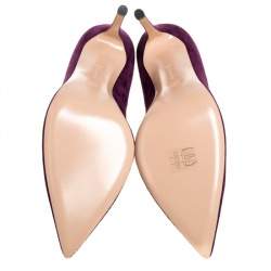 Pre Owned Gianvito Rossi Purple Suede Pointed Toe  Pumps Size 41.5
