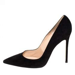 Pre Owned Gianvito Rossi Black Suede Pointed Toe Pumps Size 41