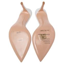 Pre Owned Gianvito Rossi White/Nude PVC and Leather Elle Slide Sandals Size 38