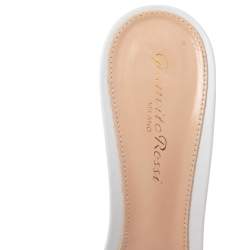 Pre Owned Gianvito Rossi White/Nude PVC and Leather Elle Slide Sandals Size 38