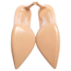 Pre Owned Gianvito Rossi Beige Leather Pointed Toe Pumps Size 38.5