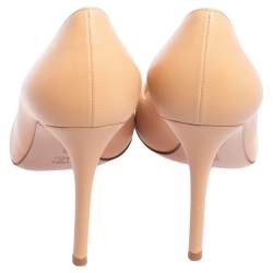 Pre Owned Gianvito Rossi Beige Leather Pointed Toe Pumps Size 38.5